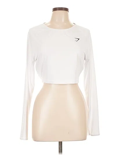 Pre-owned Gymshark Long Sleeve T-shirt In White