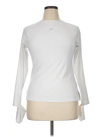 Pre-owned Gymshark Long Sleeve T-shirt In White