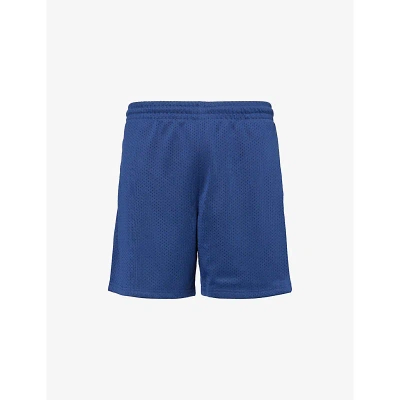 Gymshark Mens Ash Blue Everywear Comfort Logo-embroidered Woven Basketball Shorts