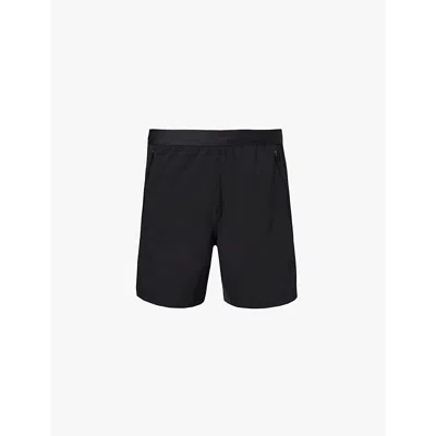Gymshark Mens Gs Black Apex 7' Brand Print Slim-fit Stretch-recycled Polyester Shorts