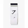 Gymshark Branded Pack Of Three Cotton-blend Socks In Gs Wht/lght Gry Marl/blk