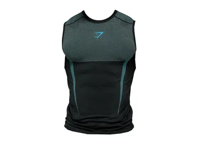 Pre-owned Gymshark Men's  Onyx 5.0 Muscle Fit Tank In Black/brand Blue