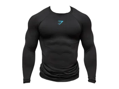 Pre-owned Gymshark Men's  Onyx Midnight 5.0 Seamless Long Sleeve T-shirt In Black