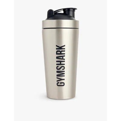 Gymshark Mens Steel Grey Brand-print Stainless-steel Shaker Bottle