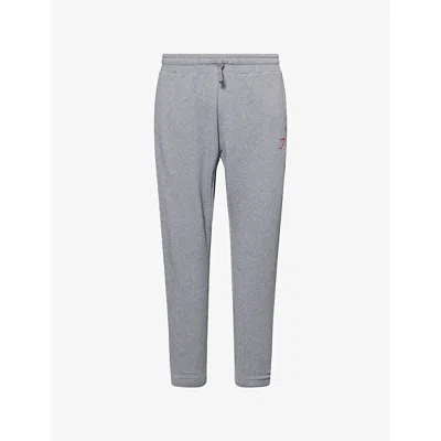 Gymshark Mens Power Wordmark Tapered-leg Cotton-blend Jogging Bottoms Charcoal Core Marl In Gray