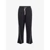 Gymshark Mens Gs Black Collegiate Straight-leg Cotton-jersey Trousers In Black