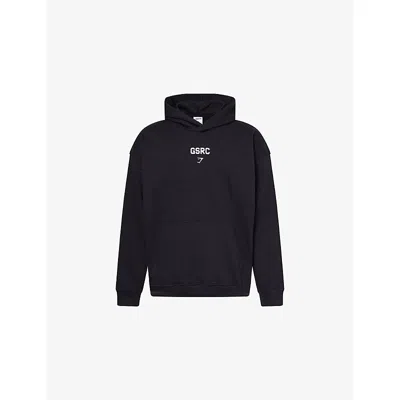Gymshark Mens Gs Black Gsrc Oversized-fit Cotton-jersey Hoody Xxxl