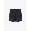 Gymshark Mens Gs Black Retro Embroidered-logo Stretch-nylon Shorts In Black