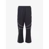 Gymshark Mens Gs Black Retro Embroidered-logo Stretch-nylon Track Pants In Black