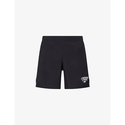 Gymshark Mens Gs Black Varsity 7in Logo-print Woven Shorts