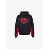 Gymshark Mens Gs Black Varsity Logo-text Print Cotton-blend Hoody In Black