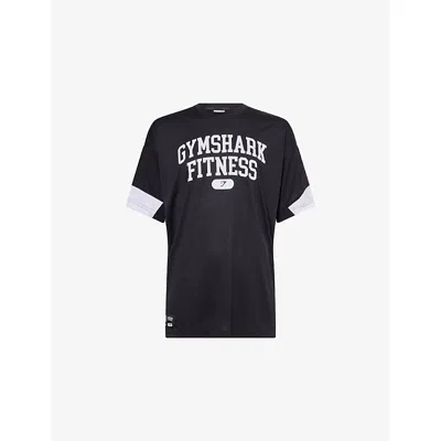 Gymshark Mens Gs Black Varsity Oversized Woven T-shirt