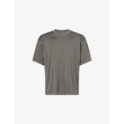 Gymshark Mens Gs Black/gs Black/wash Conditioning Club Logo-print Jersey T-shirt Xl In Gray