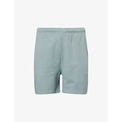 Gymshark Mens Gs Celeste Blue Rest Day Essentials Cotton-jersey Shorts In Green