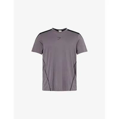 Gymshark Mens Arrival Block Relaxed-fit Woven T-shirt Gs Dark Grey In Gray