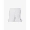 Gymshark Mens Gs Light Grey Varsity 7in Logo-print Woven Shorts