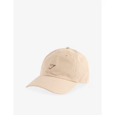 Gymshark Mens Gs Pebble Grey Relaxed Logo Woven Cap