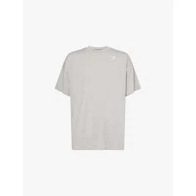 Gymshark Mens Gs Stone Grey Performance Oversized Woven T-shirt Xs