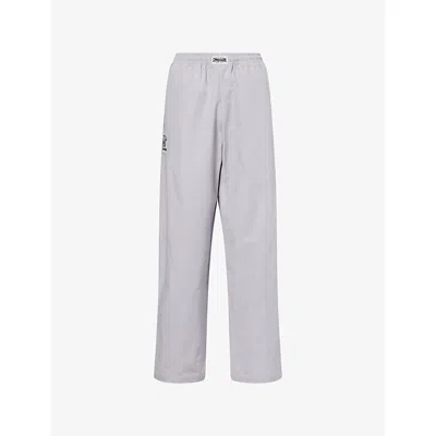 Gymshark Mens Pumper Logo-embroidered Cotton Jogging Bottoms Gs Stratus Grey In Gray