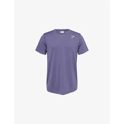 Gymshark Mens Gs Weighted Purple Arrival Slim-fit Jersey T-shirt Xs