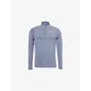 Gymshark Mens Gs Iron Blue/gs Cool Blu Apex Seamless 1/4 Zip Stretch-woven Top Xs In Gs Iron Blue/gs Cool Blu