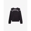 Gymshark Mens Gs Black Collegiate Crewneck Cotton-blend Sweatshirt In Black