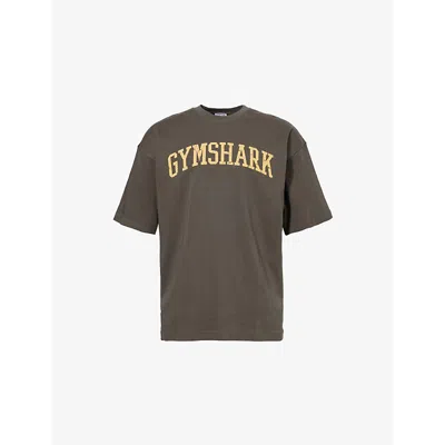 Gymshark Mens Collegiate Logo-print Oversized Cotton-jersey T-shirt Gs Strength Green