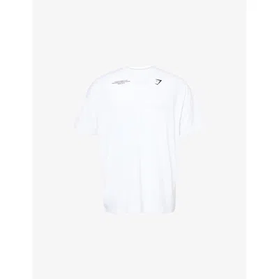 Gymshark Mens Conditioning Club Oversized-fit Woven T-shirt White