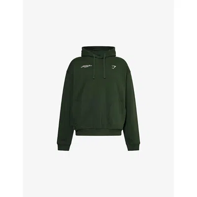 Gymshark Mens Green Conditioning Club Regular-fit Cotton-blend Hoody