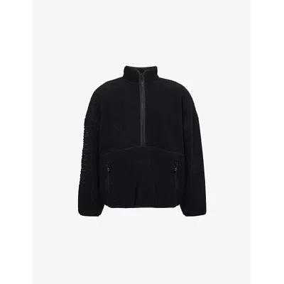Gymshark Mens Everywear Half-zip Faux-sherpa Jacket Gs Black