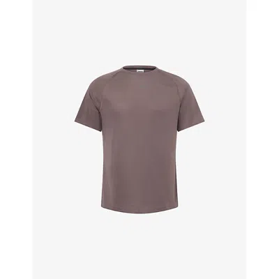 Gymshark Mens Gs Cool Brown Hybrid Engineered Jacquard Stretch-woven T-shirt Xl