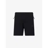 Gymshark Mens Black Interlock Tech 6' Two-zip-pockets Cotton-blend Shorts In Black