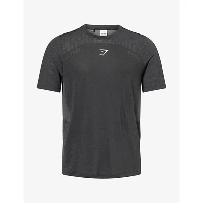 Gymshark Mens  Lightweight Seamless Training T-shirt In Black/silhouette Grey