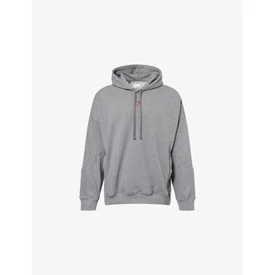Gymshark Mens Charcoal Core Marl Power Logo-print Cotton-blend Hoody In Gray