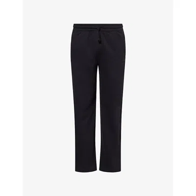 Gymshark Mens Gs Black/gs Asphalt Grey Power Straight-leg Cotton-jersey Jogging Bottoms