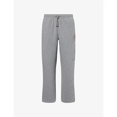 Gymshark Mens Charc Core Marl/set Red Power Straight-leg Cotton-jersey Jogging Bottoms In Gray