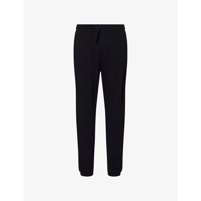 Gymshark Mens Power Wordmark Tapered-leg Cotton-blend Jogging Bottoms Black Xs