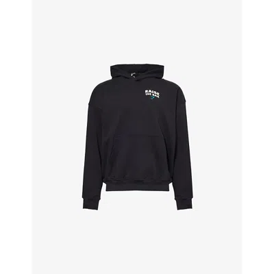 Gymshark Mens Raise The Bar Brand-print Cotton-jersey Hoody Gs Black