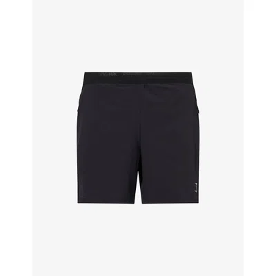 Gymshark Mens Gs Black Sport Hybrid Logo-print Woven Shorts