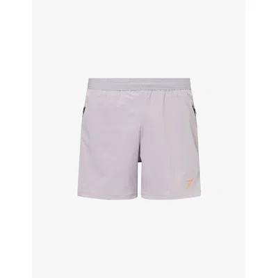 Gymshark Mens Gs Stratus Grey Sport Hybrid Logo-print Woven Shorts In Purple