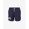Gymshark Mens Hvy Blu/gs Soft Wht Gslc Contrast 5' Cotton-jersey Shorts In Purple