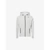 Gymshark Mens Light Grey Core Marl Interlock Tech Zip-up Cotton-jersey Hoody Xl In Gray