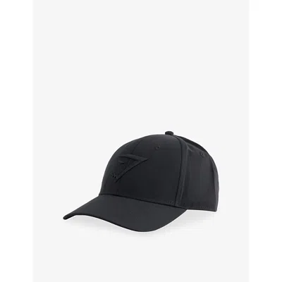Gymshark Mens Logo-embroidered Cotton Baseball Cap Black/black