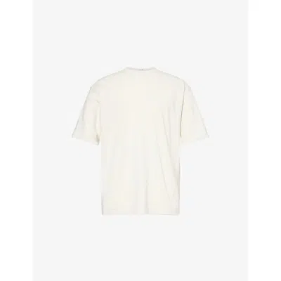 Gymshark Mens Power Brand-print Stretch-cotton T-shirt White Xl
