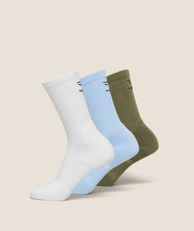 Gymshark Performance Crew Socks 3pk In Multi