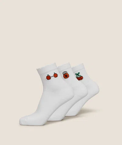 Gymshark Pumpkin Graphic Scalloped Sock 3pk In Multi