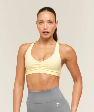 Gymshark Ruched Sports Bra 2.0 In Yellow