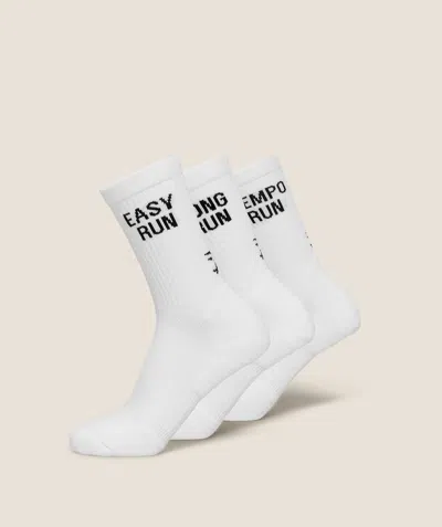 Gymshark Running Graphic Performance Crew Sock 3pk In White