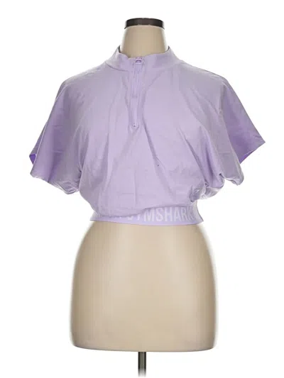 Pre-owned Gymshark Short Sleeve Blouse In Purple