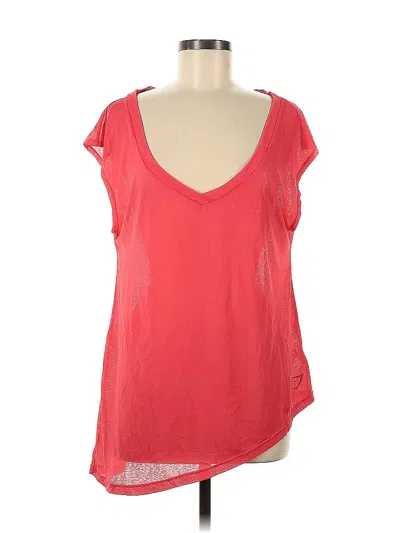 Pre-owned Gymshark Short Sleeve Top Red Scoop Neck Tops